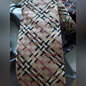 Burberry Tie Nova Check Mens  London  Silk Tan Beige Necktie